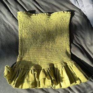 Karlie, olive green strapless top, size medium